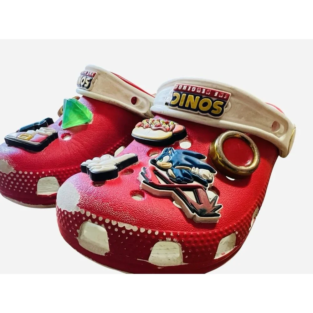 Crocs Sega Sonic the Hedgehog Kids Size C 11 Red Slip On Clogs Limited Ed‎ 2023